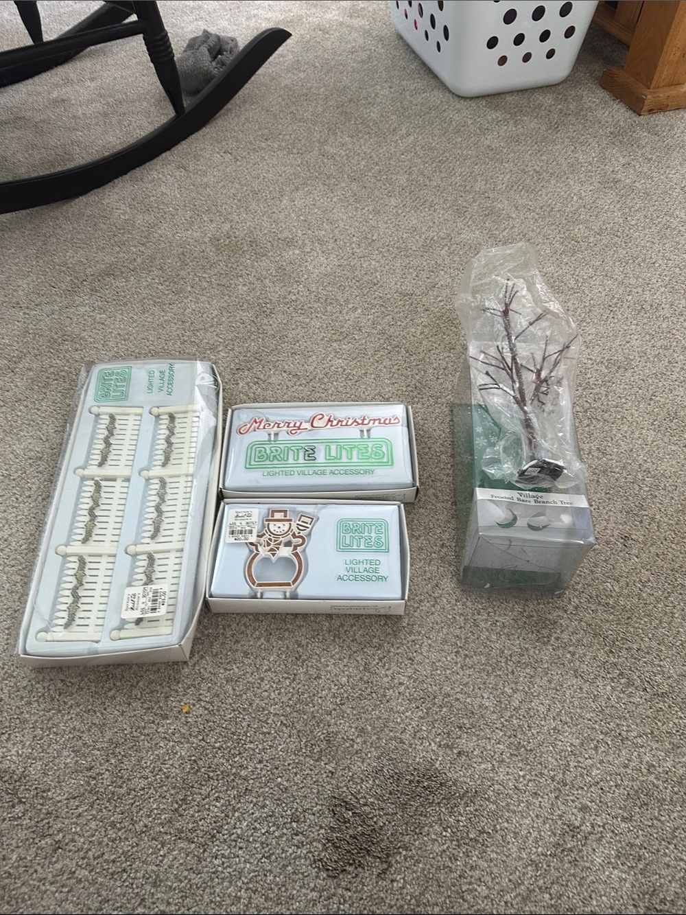 Vintage department 56 brite lites and frosted bare branch tree